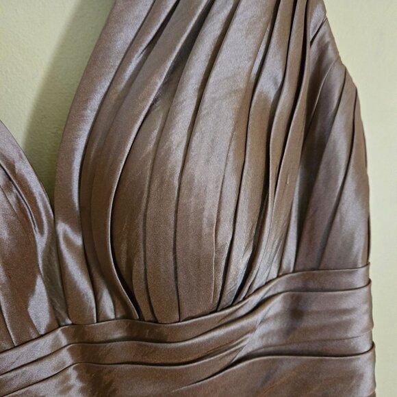 Bill Levkoff Deep Champagne Taffeta Old Hollywood Glam Gown Size 8 - Picture 3 of 8